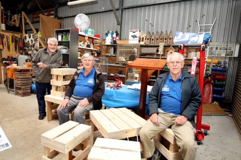 Making outdoor tables and stools at Warradale Men's Shed