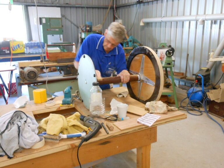 Repairing a small table at Warradale Men's Shed