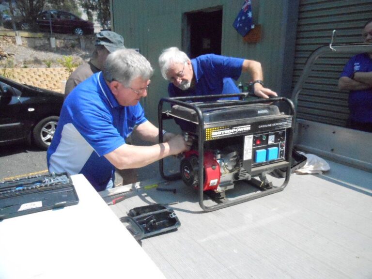 Servicing a generator at Warradale Men's Shed
